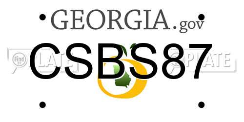 CSBS87 Georgia License Plate