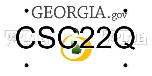 CSC22Q Georgia License Plate