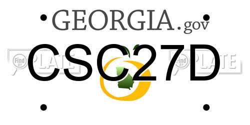 CSC27D Georgia License Plate