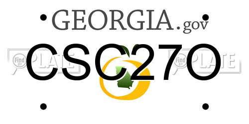 CSC27O Georgia License Plate
