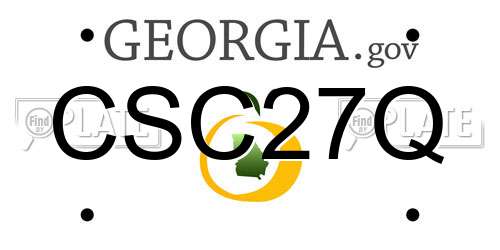 CSC27Q Georgia License Plate