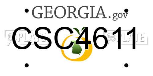 CSC4611 Georgia License Plate