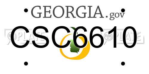 CSC6610 Georgia License Plate