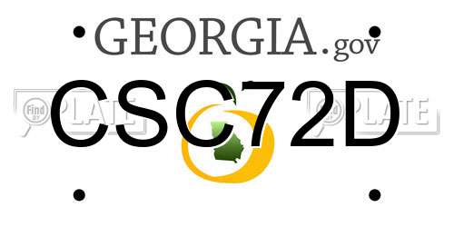 CSC72D Georgia License Plate
