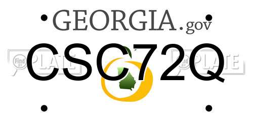 CSC72Q Georgia License Plate
