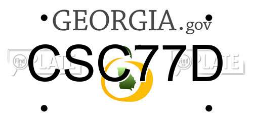 CSC77D Georgia License Plate