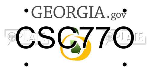 CSC77O Georgia License Plate