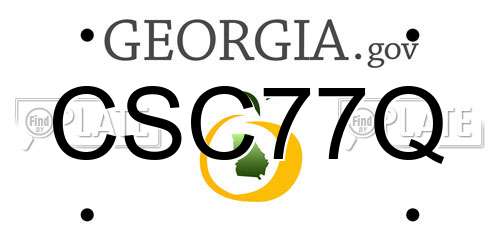 CSC77Q Georgia License Plate
