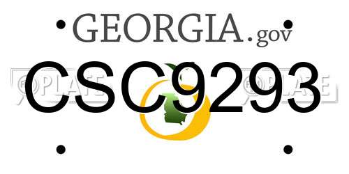 CSC9293 Georgia License Plate