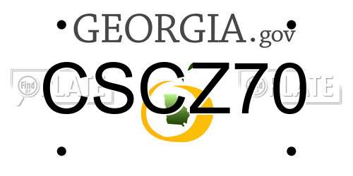 CSCZ70 Georgia License Plate
