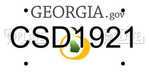 CSD1921 Georgia License Plate