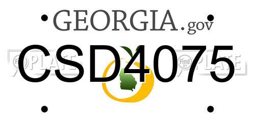 CSD4075 Georgia License Plate