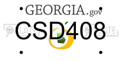 CSD408 Georgia License Plate
