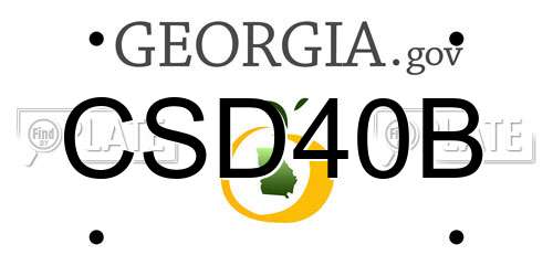 CSD40B Georgia License Plate