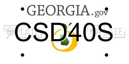 CSD40S Georgia License Plate