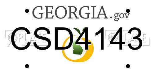 CSD4143 Georgia License Plate