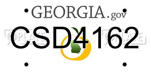 CSD4162 Georgia License Plate