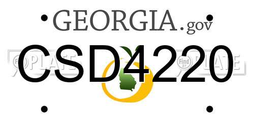 CSD4220 Georgia License Plate