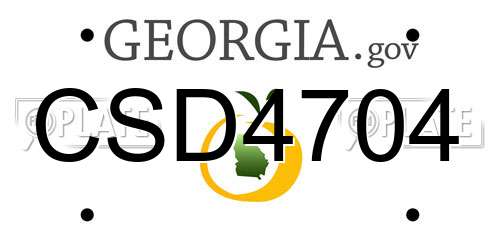 CSD4704 Georgia License Plate