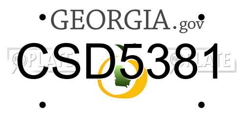 CSD5381 Georgia License Plate
