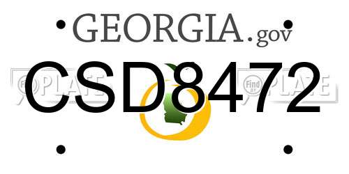 CSD8472 Georgia License Plate