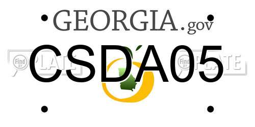 CSDA05 Georgia License Plate
