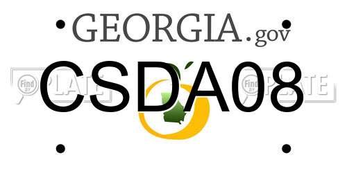 CSDA08 Georgia License Plate