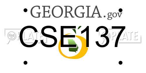 CSE137 Georgia License Plate