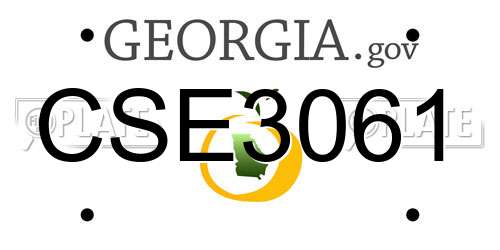 CSE3061 Georgia License Plate