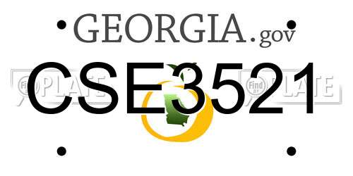 CSE3521 Georgia License Plate