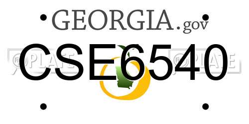 CSE6540 Georgia License Plate