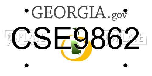 CSE9862 Georgia License Plate