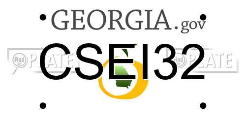 CSEI32 Georgia License Plate