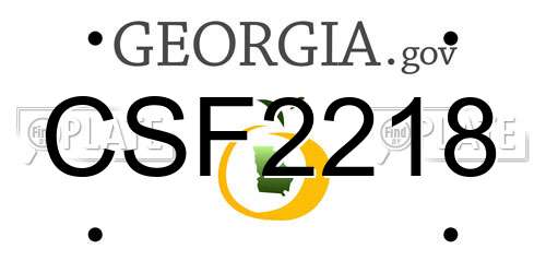 CSF2218 Georgia License Plate