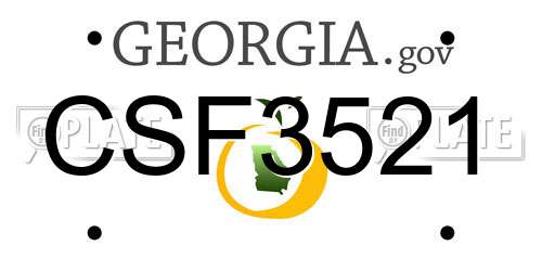 CSF3521 Georgia License Plate
