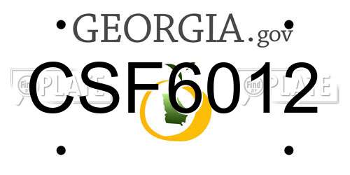 CSF6012 Georgia License Plate