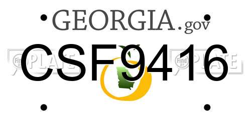 CSF9416 Georgia License Plate