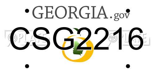 CSG2216 Georgia License Plate