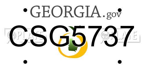 CSG5737 Georgia License Plate