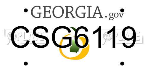 CSG6119 Georgia License Plate