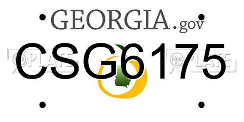 CSG6175 Georgia License Plate