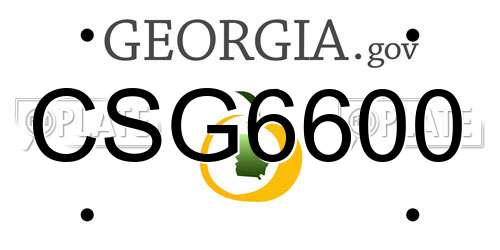 CSG6600 Georgia License Plate