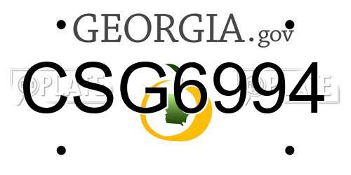 CSG6994 Georgia License Plate
