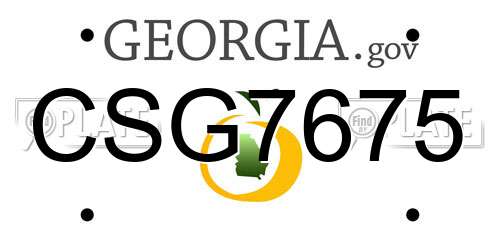 CSG7675 Georgia License Plate