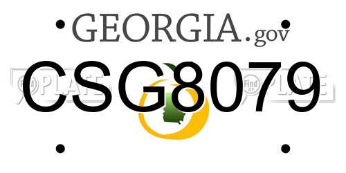 CSG8079 Georgia License Plate