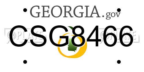 CSG8466 Georgia License Plate