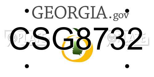 CSG8732 Georgia License Plate