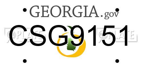 CSG9151 Georgia License Plate