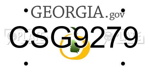 CSG9279 Georgia License Plate
