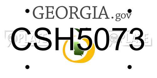 CSH5073 Georgia License Plate